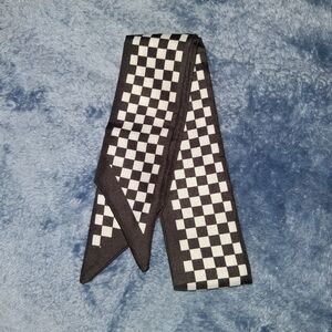 Checkered Black and White Twilly Bag/neck Accessory